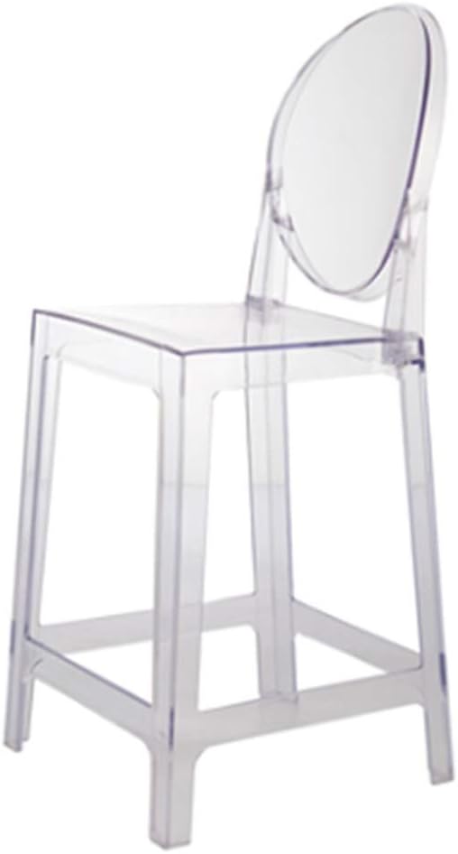 XISHELVES Flash Furniture Ghost Stools 1Pk/4Pk/6Pk Transparent Counter Chair with Oval Backrest Can Bear 200kg (Color : Clear, Size : One set)