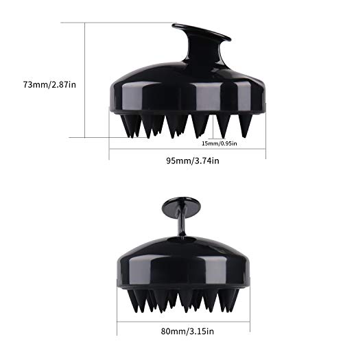 Hair Scalp Massager, BEAUTLOHAS. Shampoo Brush, Scalp Scrubber and Dandruff Brush for Scalp Care Hair Cleaning Shower, Neck and Body Massager, Soft Silicone Comb for Men, Women, Kids and Pets (Black)