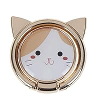 Ailifly Cute Cat Pattern Cell Phone Ring Stand 360 Degree Rotation Phone Ring Grip Finger Ring Stand Kickstand Compatible Various Smartphones Or Phone Cases (Orange)