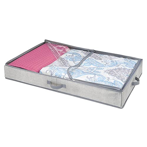 mDesign Soft Fabric Under Bed Storage Organizer Holder Bag for Clothing