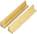Natural Wood Finish Wooden Tilted Domino Tile Holder (Set of 2)