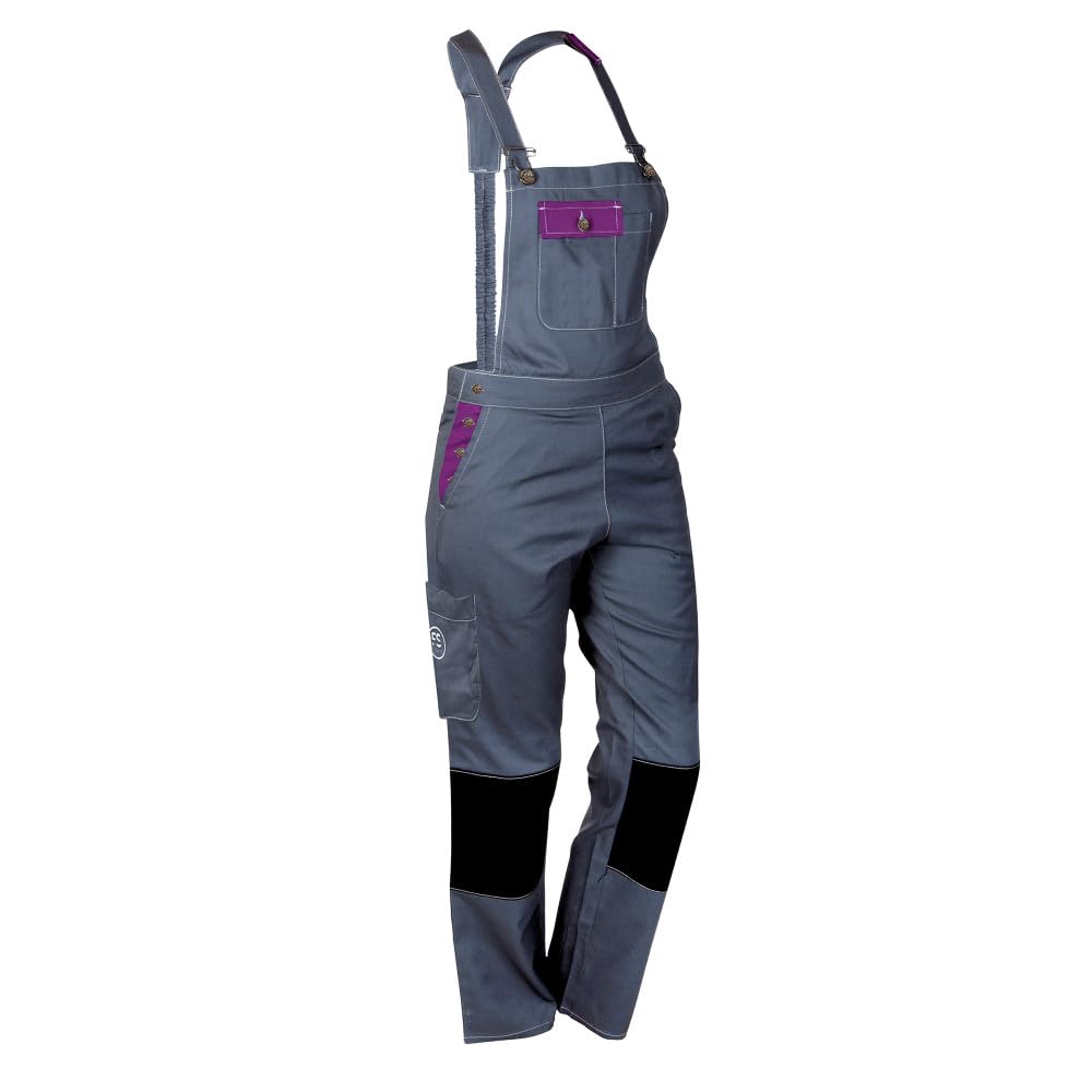 Fashion Sécurité 82660102 Pep's Dungarees, Grey / Purple, Size L - 44/46