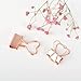 TOYMYTOY Rose Gold Metal Binder Clips with Heart Shaped Handle,File Paper Metal Binder Clips for Office Home School,12Pcs