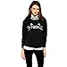 Mixmax Women Cute Cat Face and Meow Letter Print Long Sleeve Sweatshirt Cute Pullover Hoodie (Small, Cat Black)