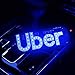 Tchrules Uber LED Sign Decor, Led Uber Sign with Suction Cups Glowing Uber Decor Accessories Uber Flashing Hook on Car Window with DC12V Car Charger Inverter