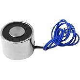 TOMSHIELE 12V 100N Round Lifting Magnet 30x22mm DC Solenoid | Holds up to 22 lbs (10 kg), compact 30x22mm design for automation, DIY projects, and light workholding; fast response