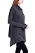Modern Kiwi Solid Knit Asymmetric Buttoned Thumb Glove Cardigan Charcoal Large