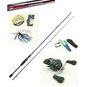 Pro Pêche Pack Complet Leurre Baitcasting Daiwa, Canne Crossfire, Moulinet Laguna, Tresse, Leurre, Accessoires