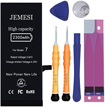 2300mAh Ultra High Capacity Battery for iPhone 7, JEMESI Replacement Battery with Professional Repair Tools and Install Manual-1 Year Warranty