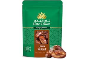 Date Crown Khalas Dates 500G – Premium UAE Dates | 100% Natural, No Added Sugar, Non-GMO, Natural Energy Booster and a Health