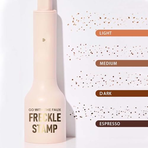 LBOYLOVE® Upgrade Faux Freckle Stamp Pen Waterproof Fake Freckles Makeup Tool, Natural-Looking Freckle Maker & Spray with Multi-Prong Precision Stamp Head, Long-Lasting Sunkissed Makeup (2# Medium)