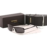 Ronsou Men UV400 Rimless Aluminium-Magnesium Polarized Sunglasses For Driving Fishing Golf Outdoor