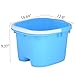 Foot Spa Bucket with Handle and Removable Rollers for Massage (Blue)