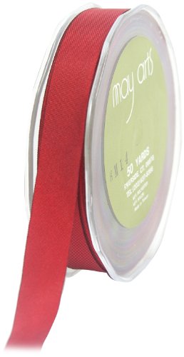 May Arts 5/8-Inch Wide Ribbon, Red Taffeta