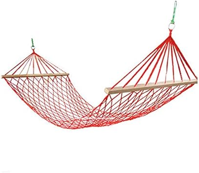 Amazon ハンモック 木の棒でハンモックメッシュキャンプ吊りシート ツリーロープナイロンロープ吊り椅子 夏のスイングベッド Color A ハンモック