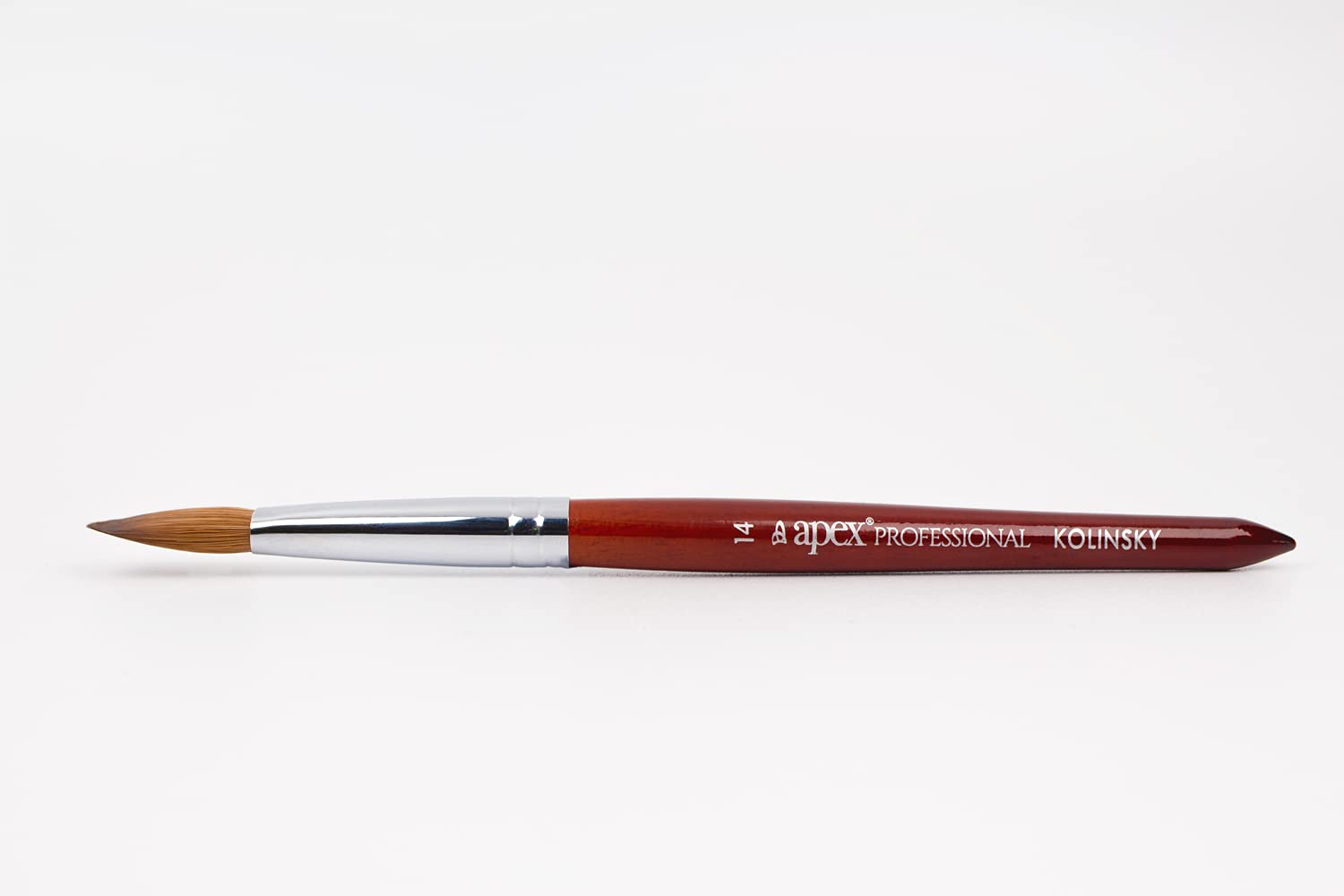 Apex® Professional #14 Premium Kolinsky Pure Sable Hair Acrylic Nail Brush - Acrylic Applications for Professional Nail Technicians | Artists (#14 Crimped)