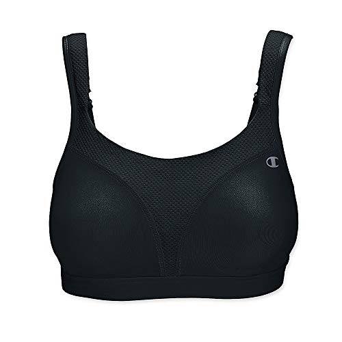 Champion Women's Spot Comfort Full Support Sports Bra, Black, 40D