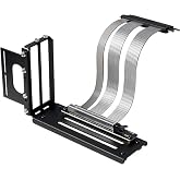 PCIE 5.0 Riser Cable with 3 Slots Vertical GPU Mount Bracket Kit, Gen 5 GPU Graphics Card Extension Cable, PCI-E 16X 128GB/s Compatible with PCIE 4.0 and WRX80/ 90E, RTX4090/ 5090/ RX7900XTX, 200mm