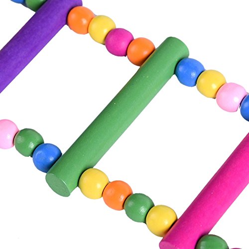 image for Parrot Wooden Bird Ladder Cage - HapaUS Pet Toys for Parakeets Cockati