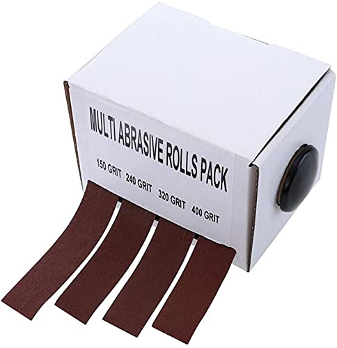 Namvo Emery Cloth Roll, 150, 240, 320, 400 Grit Polishing Sandpaper Sanding Belt Drawable Abrasive Belt Box Wood Grinding Roll Belts for Wood Turners Automotive
