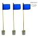 Crestgolf 3Sets Backyard Practice Golf Hole Pole Cup Flag Stick, 3 Section,Golf Putting Green Flagstick (Blue)