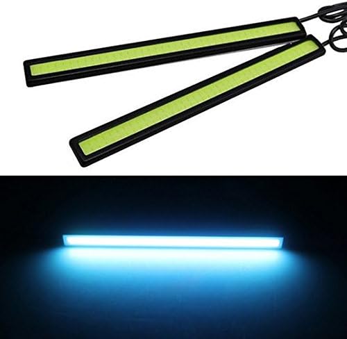 USUN 2pcs17cm 6W Water Resistance LED 12V Daytime Running Light DRL COB Strip Lamp Fog Car DRL Driving Light Lamp (Ice Blue)