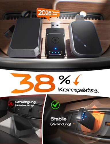 For Apple Carplay Wireless Adapter, 3X Connection, Mini No Latency Wireless Carplay Adapter, Plug & Play for Apple Car Play Wireless Dongle, USB A/C, for Dashboard Installation Systems (Black)