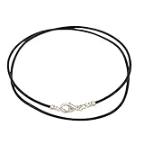 Sterling Silver 1.8mm Fine Black Leather Cord Necklace
