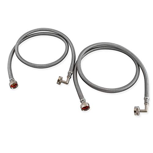 Eastman Washing Machine Connector, Pack of 2, 3/4 Inch FHT Connection, 5 Foot Braided Stainless