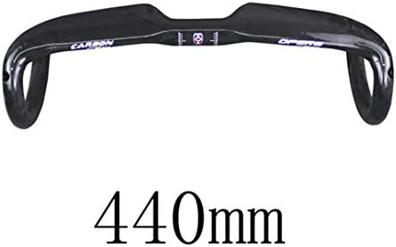SHOUBING Super Full Carbon Fiber Road Bike One Bend To The Wind Bending The Handle Broken Carbon Handlebar Seatpost Diameter 400/420/440 gloss 440mm