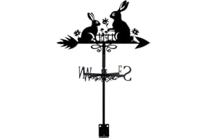 SUPERDANT Rabbit Weathervane Rabbit Weather Vane for Roof Mount Animal Metal Weathervane for Garden Wind Direction Indicators for Farmhouse Yard Outdoor Farm Barn Sheds Patio Decoration
