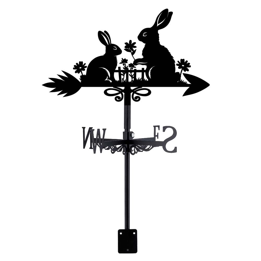 SUPERDANT Rabbit Weathervane Rabbit Weather Vanes for Roof Mount Animal Metal Weathervane for Garden Wind Vanes Wind Direction Indicators for Sheds Roof Yard Outdoor Patio Decoration