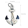Nautical Mediterranean Handcrafted Ship Anchor Pirate Decor- Ships Wheel for Home,and Wall Hanging Decorative Boat Accessory for Bedroom/Bathroom/Guest Room(Blue and White,8.7” X 12.6”)