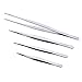 4 Pieces Tweezer Set Stainless Steel Long Straight Tweezers Plant Grass Garden Tweezers with Serrated Tips and Non-Slip Handle, 11.8/9.8/7.9/6.3 Inches Long