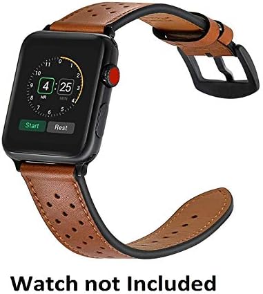 NIYO Leather Watchband Compatible with Apple Watch Series 5/4/3/2/1 (38/40 MM, Brown)