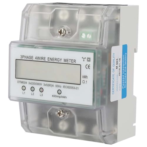 LiebeWH Medidor de Potencia Trifásico Pantalla LCD Digital Medidor de Energía 220/380V 5-80A