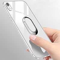 Clear Case for iPhone XR 6.1 inch, 360° Rotating Ring Grip Holder Kickstand [Work with Magnetic Car Mount] Soft TPU Cover Case Drop Protection Slim Fit for iPhone XR (2018)
