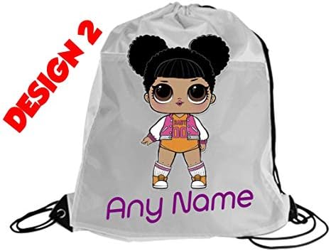 Girls LOL Doll Personalised Gym Bag School/Nursery/Gym/Dancing/Swimming/Sleepover (design2)