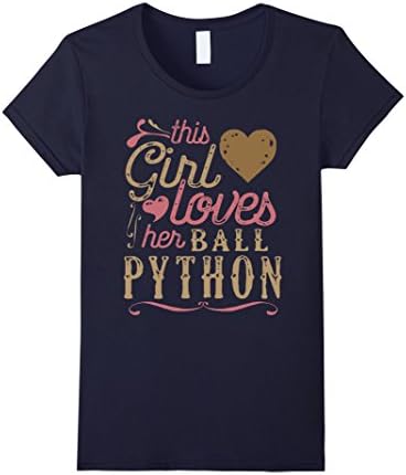 Women's Ball Python Shirt - This Girl Loves Her Ball Python T-Shirt XL Navy