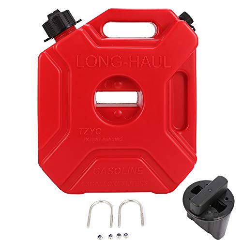 Partol Gas Tank with Cap Hose Joint Filter Mount Bracket Fuel Container for Motorcycle Car Portable Gas Can Gasoline Container, 3L / 0.79 Gallon