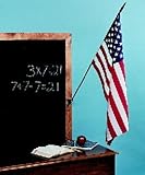 Classroom Flags On Staff - USA Rayon 16 in. x 24 in.