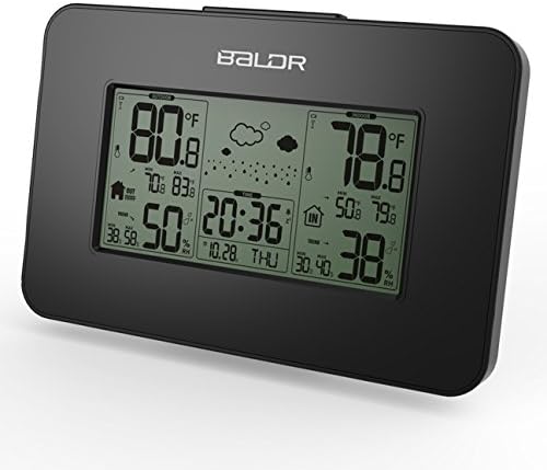 Wireless Weather Station Indoor Outdoor Forecast Station with Sensor, Home Alarm Clock with Temperature Alerts