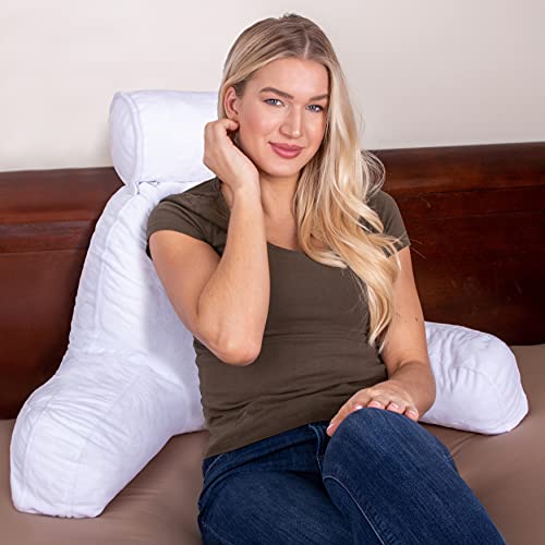 Husband Pillow XXL White Backrest with Arms Adult Reading Pillow
