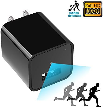 Full HD 1080P USB Charger Camera Portable Hidden Camera Charger for Home Security Camcorder, Motion Detection Video Camera Recorder with Voice Built-in 32GB Internal Memory