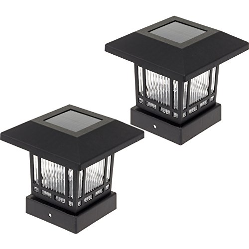 Westinghouse Solar 20 Lumens 4x4 Post Light for Wood Posts (Black, 2 Pack)