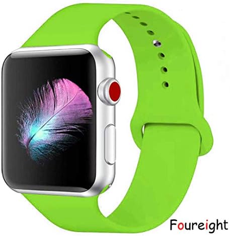 Foureight for Watch Band, Foureight Durable Soft Silicone for Watch Strap Replacement Sport Band for Watch Band Series 4 Series 3 Series 2 Series 1 Sport, Edition (Grass Green, 40mm(38mm) S/M)