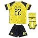 LES TRICOT 2018/2019 BVB Home #22 Christian PULISIC Soccer Kids Jersey Shorts Socks Set Youth Sizes