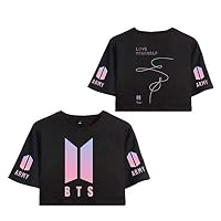 Kpop BTS Love Yourself T-Shirts Jin Suga J-Hope Jimin V Jung Kook Crop Top