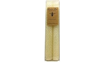 Queen Bee Natural Beeswax Glitter Candles Boxed Set of 2 - White