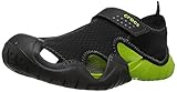 crocs Men's Swiftwater M Fisherman Sandal, Black/Volt Green, 11 M US